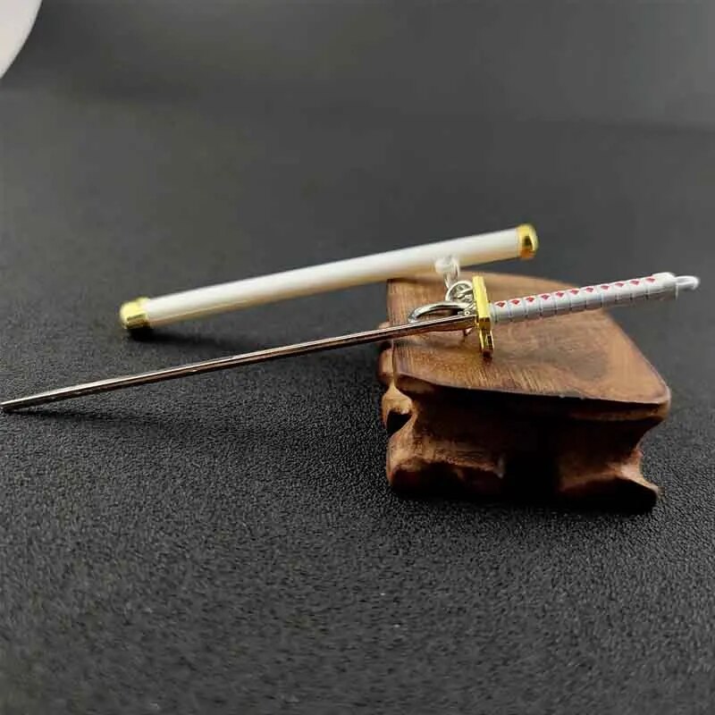 Mini Roronoa Zoro Samurai ดาบพวงกุญแจอะนิเมะ Scabbard Key แหวน Katana Buckle Key Chain สําหรับผู้ชายผู้หญิงคอสเพลย์ของเล่นเครื่องประดับของขวัญ
