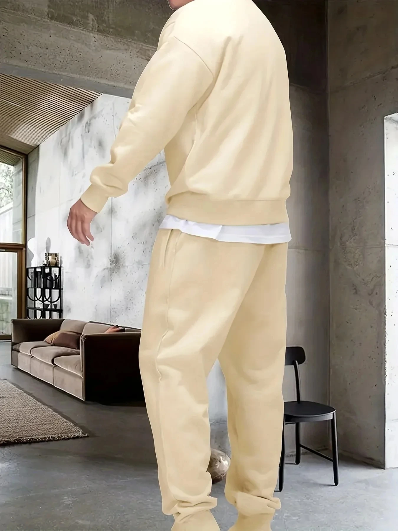 メンズ ファッション ブランド 衣類 スポーツウェア パリ 長袖 + スウェットパンツ 3D プリント シンプル デザイン カジュアル ジョギング 2 点セット