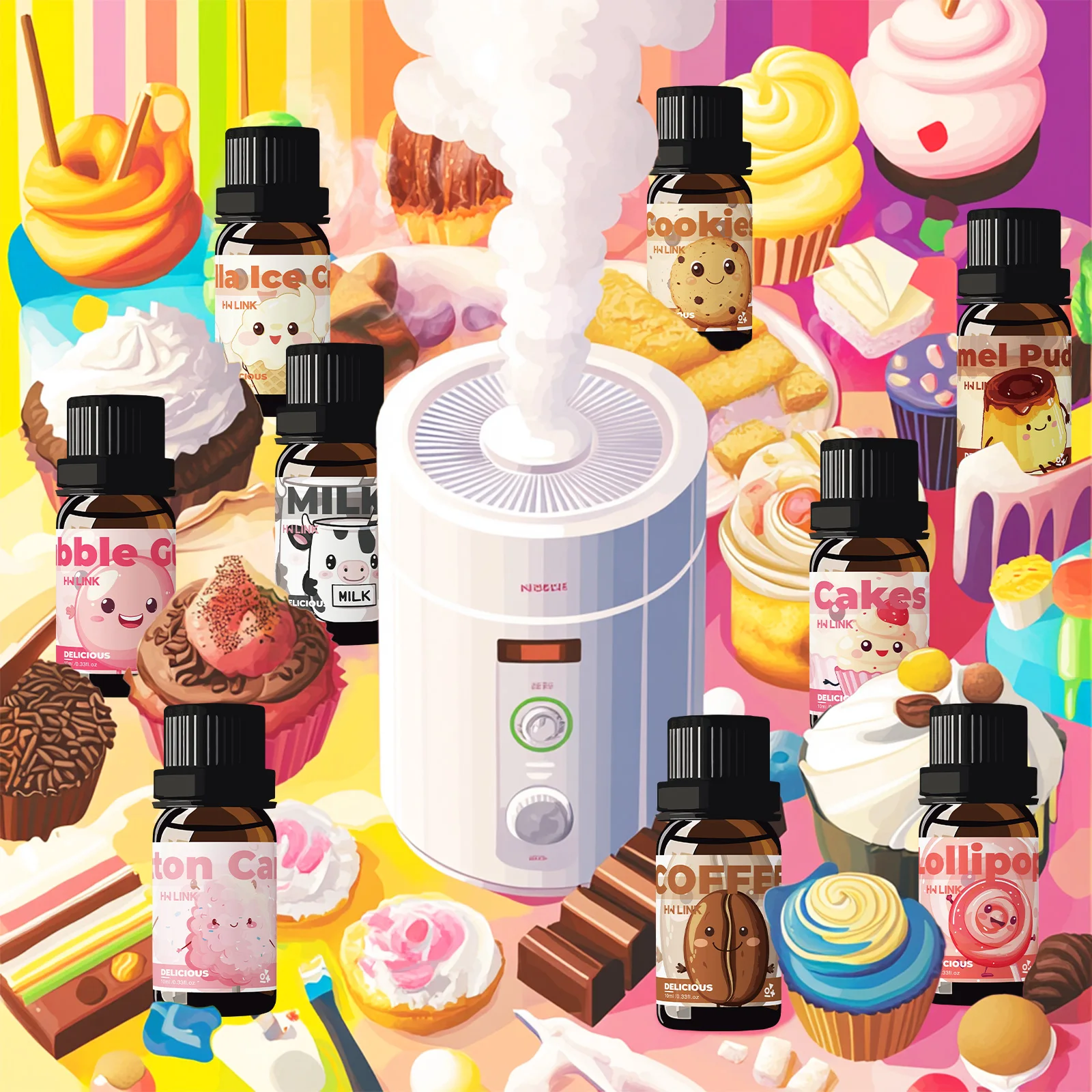 10ml Cookies Essential Oils Perfumes Essence Oils Cookies Parfun for Candle,Soap Making,Aromatherapy,Diffusers,Humidifiers Gifts