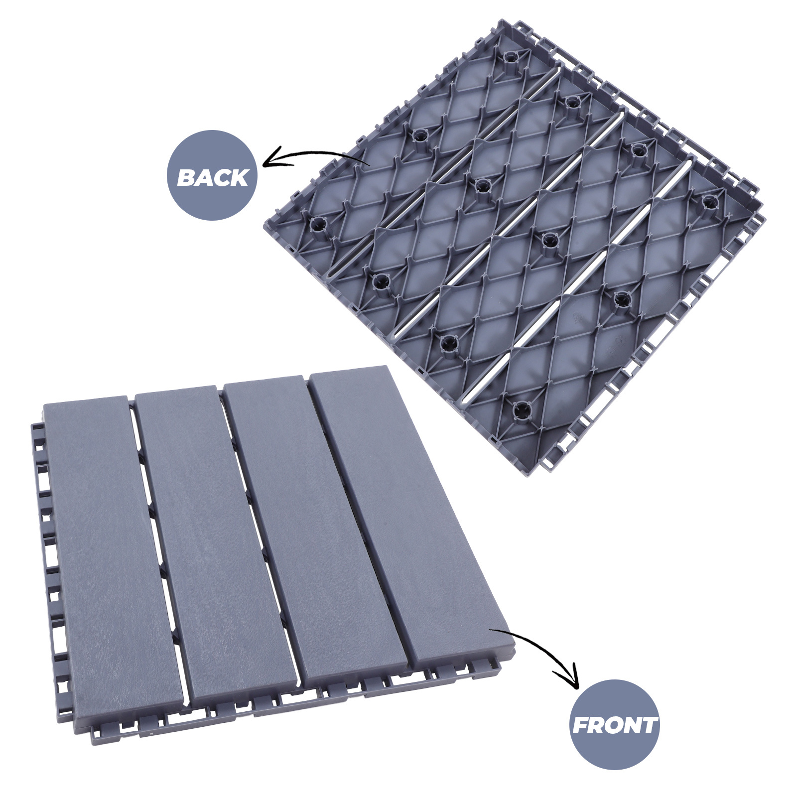 6 pçs piso de plástico ao ar livre bloqueio deck telhas fácil instalar antiderrapante pátio varanda jardim banheiro piso cobrindo