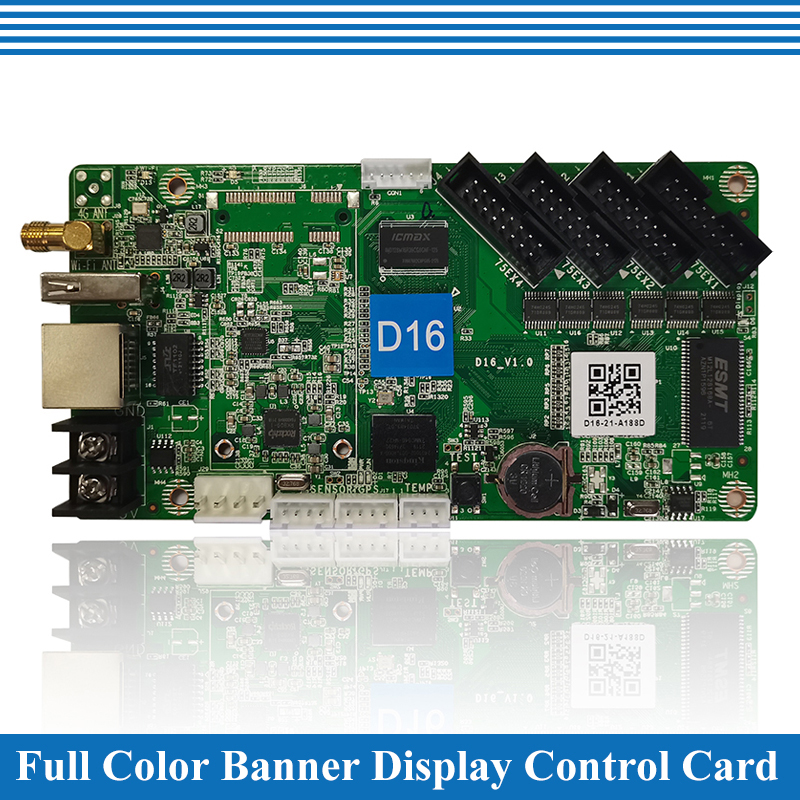Huidu HD-D16 com WiFi 4xHUB75E Suporte Max 65,536 pixels Cartão de controle de display LED colorido