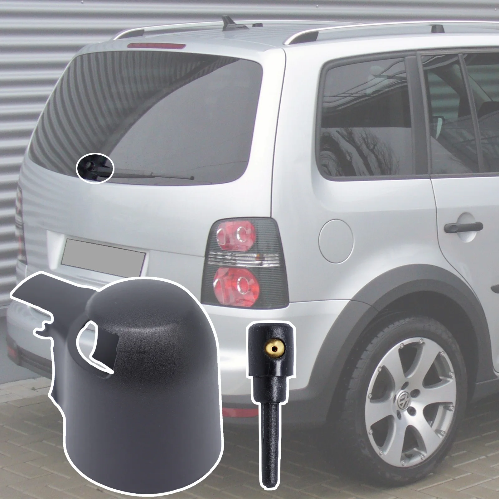 Phía Sau Khăn Lau Tay Đính Đá Bu Lông Bao Da Nắp Máy Giặt Phản Lực Vòi Phun Cho VW Tiguan MK1 5N 2007 2008 2009 - 2018 touran 1T1 1T2 1T3 2003 - 2010