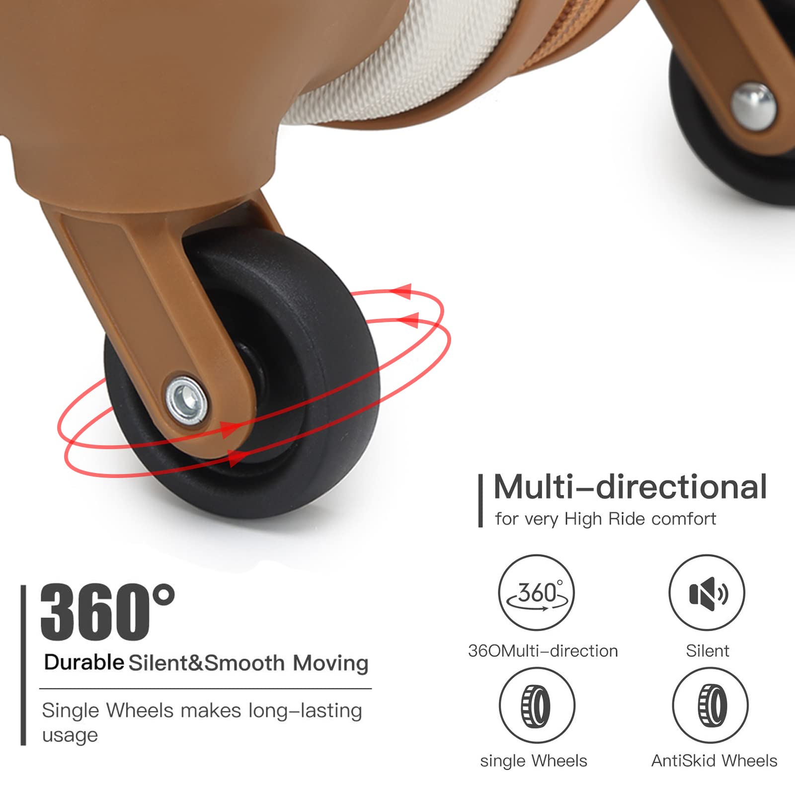 KONO Koffer Leichter Hartschalenkoffer , Trolley Reisekoffer mit 4 Zwillingsrollen & TSA-Schloss, ABS Material（S M L ）