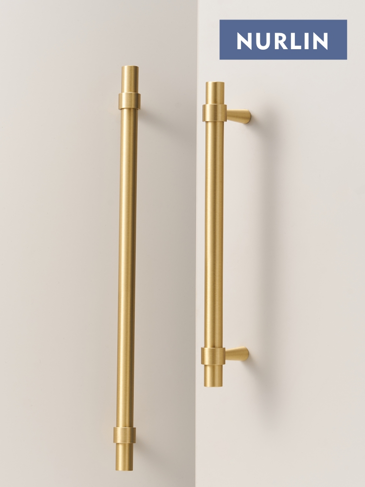 Nurlin, однотонная матовая античная латунь, бронза, 500 мм, 19,5 дюйма, кухонные ручки, Т-бар, ручка для мебели, гардероба, приборная ручка