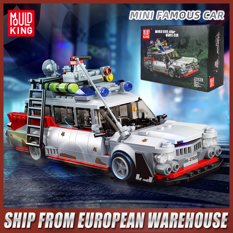 Molde rei 27020 carro técnico brinquedos o mini fantasma bustered ECTO-1 modelo de carro montagem bloco de construção tijolo crianças presentes natal