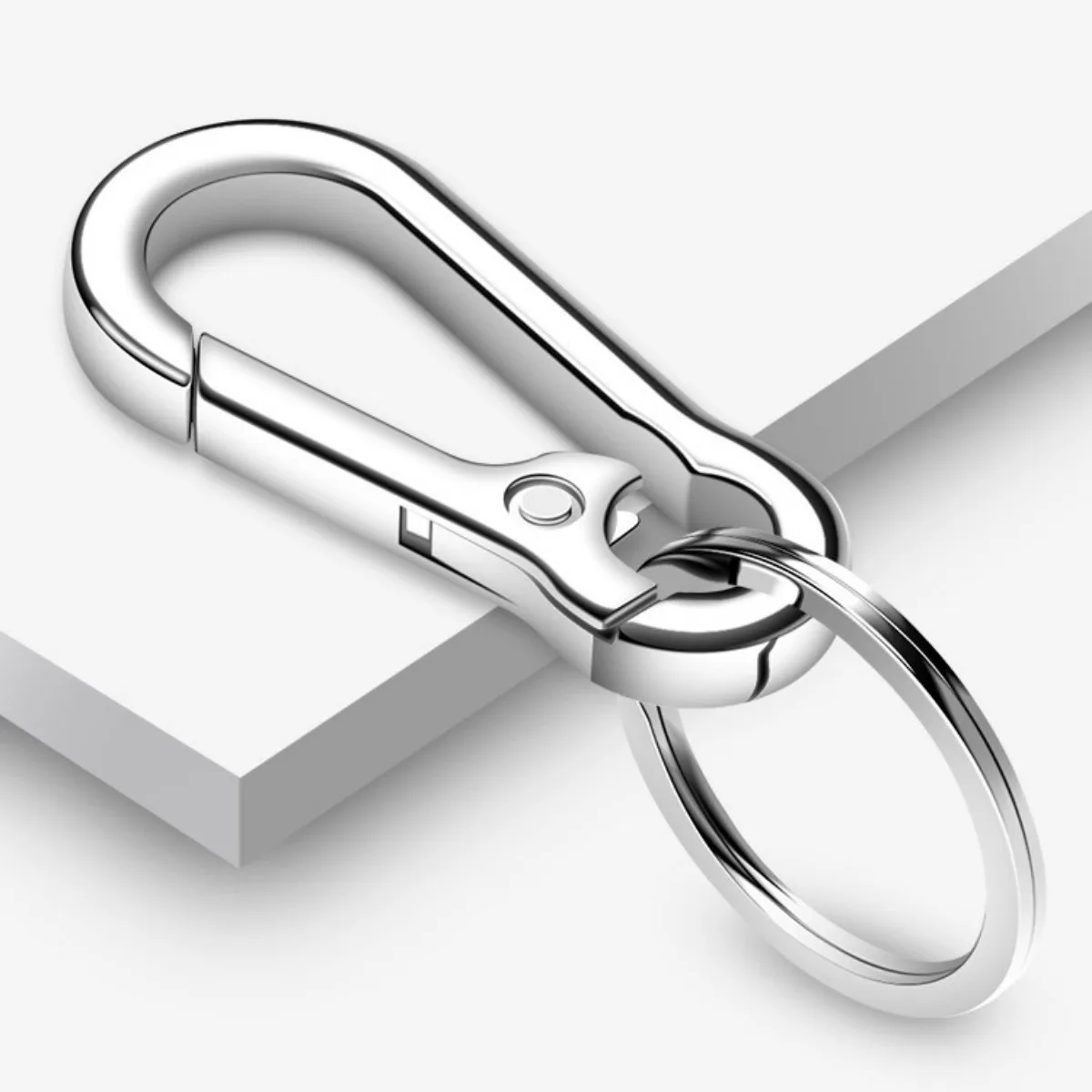 6Pcs Carabiner Clip Keychain Metal Carabiner Shape Key Ring Keyring Key Holder Clips Hook Holder Organizer for Car Keys Finder