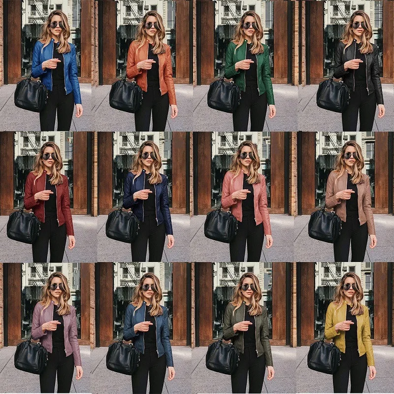 Novo vintage feminino couro do plutônio jaqueta bomber moda casual outono inverno zíper blusão streetwear feminino blazer y2k roupas