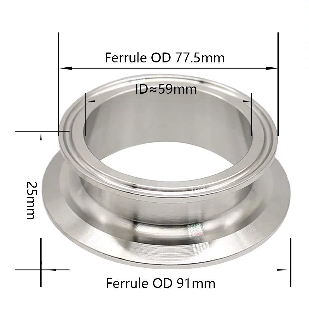 YQBS 2 นิ้ว × 1.5 นิ้วสุขาภิบาล FITTING End CAP Tri CLAMP Ferrul ลดสแตนเลส 304 สุขาภิบาล Concentric Clover