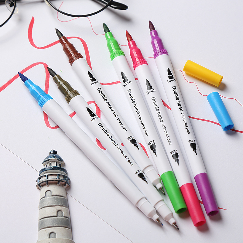 24/48/60/80/100 สี Double-HEAD Washable สี MARKER ชุดอุปกรณ์ศิลปะสําหรับศิลปินเกาหลีเครื่องเขียนอุปกรณ์โรงเรียน