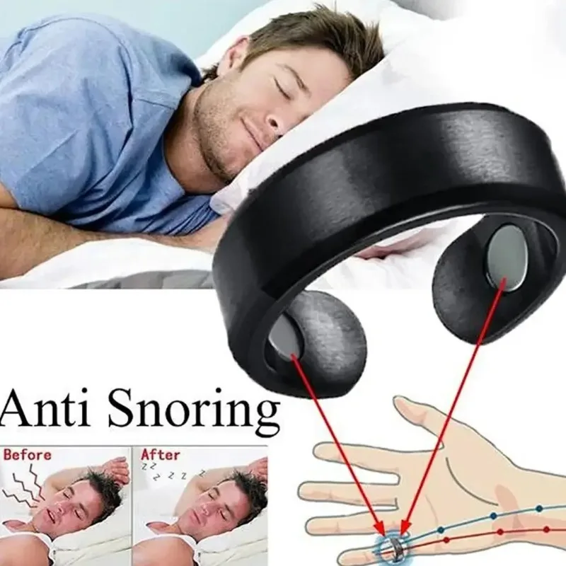 Anti-Schnarch-Gerät Ring Magnetfeldtherapie Akupressur-Behandlung gegen Fingerring Anti-Schnarch-Schlafhilfe gegen Schnarchen