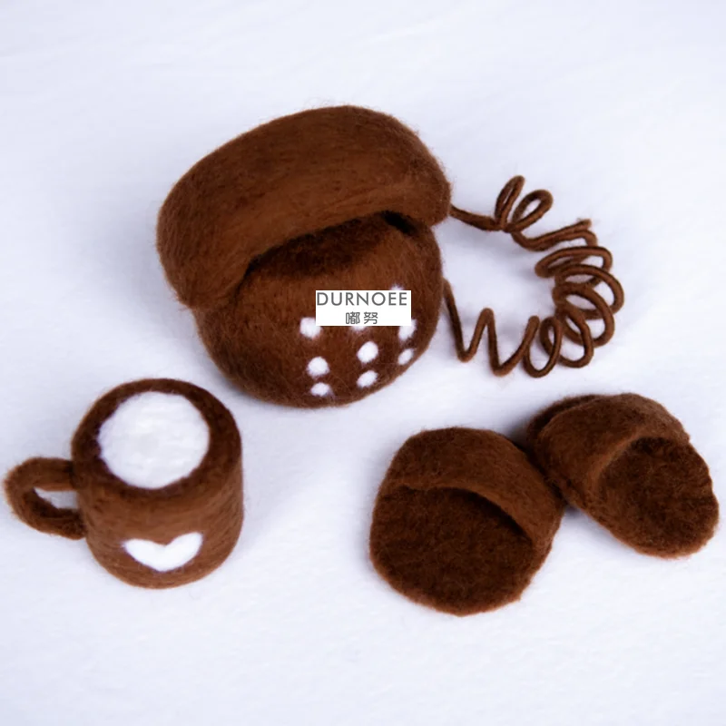 ทารกแรกเกิดการถ่ายภาพ Props ขนสัตว์ Felt ตุ๊กตามินิโทรศัพท์ทําด้วยมือ DIY Felting ชุดอุปกรณ์เสริมเด็กถ่ายภาพตุ๊กตา