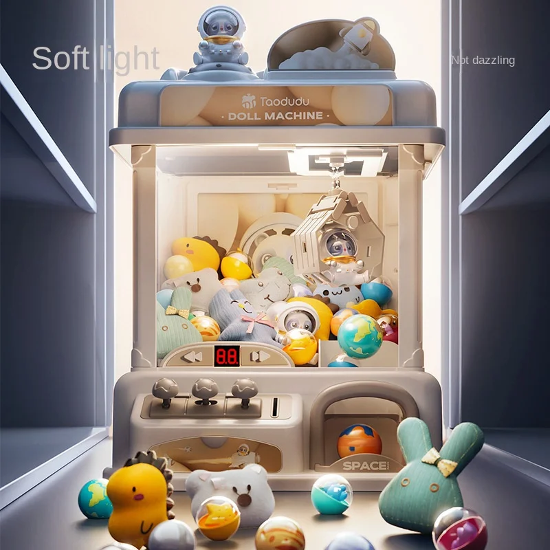 ตุ๊กตาเครื่องเด็กหยอดเหรียญเล่นเกม MINI Claw จับของเล่น Crane เครื่องเพลงตุ๊กตาเด็ก Xmas ของขวัญของเล่น Claw Machine