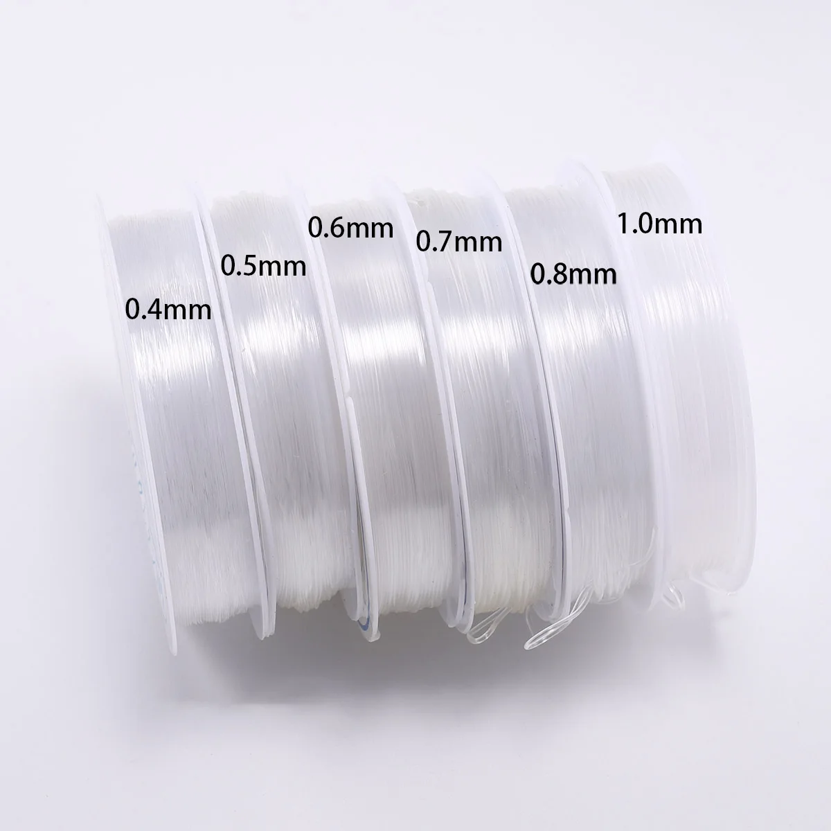 Corda Elástica Transparente para Fazer Jóias, Linha Cristal Redonda, cordão de borracha, Bracelete DIY Beading, 0.4mm, 0.5mm, 0.6mm, 0.7mm, 0.8mm, 1mm