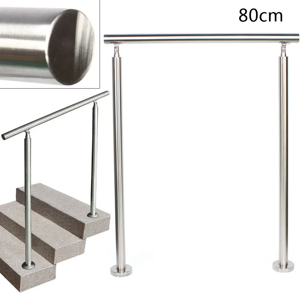 Poignée de sécurité en acier inoxydable de 80 cm, kit de main courante de garde-corps d'escalier, rail d'appui de sécurité extérieur pour garde-corps intérieur/piscine