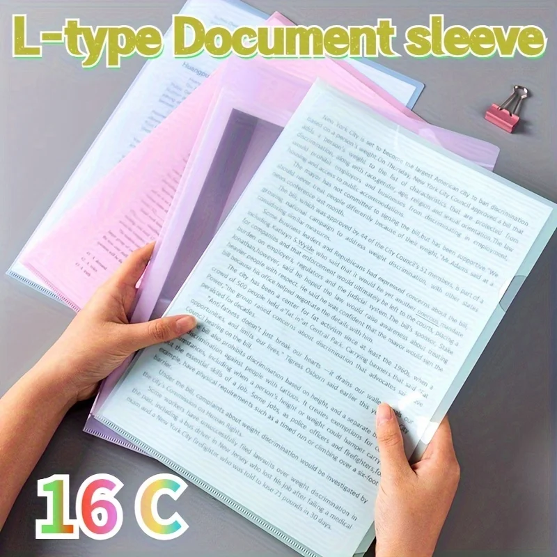 Рукав для документов L-типа в классическом стиле — размер А4, прозрачный, полипропиленовый материал, идеально подходит для школы и офиса