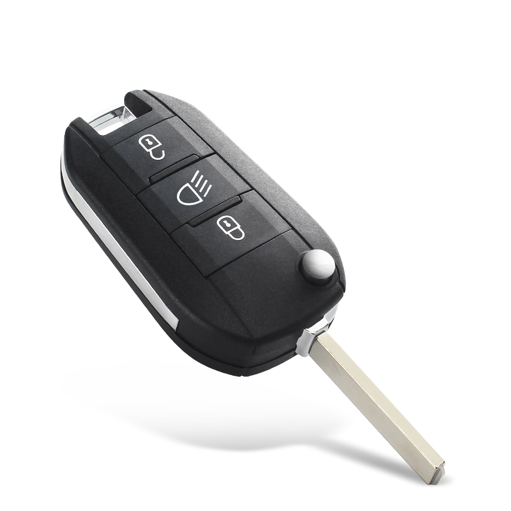 KEYYOU Autoschlüsseletui für Citroen C-Elysee für Peugeot 208 301 308 508 2008 3008 5008 RCZ Expert Partner Rifter Traveler Light