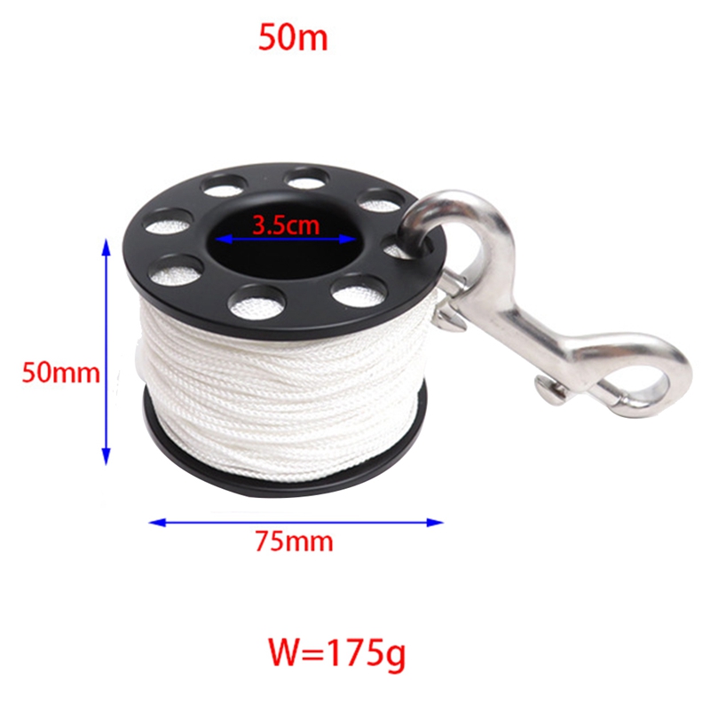 Y43A-Scuba Diving Spool Fingerrolle mit doppelseitigem Haken aus Edelstahl SMB Equipment Cave Dive