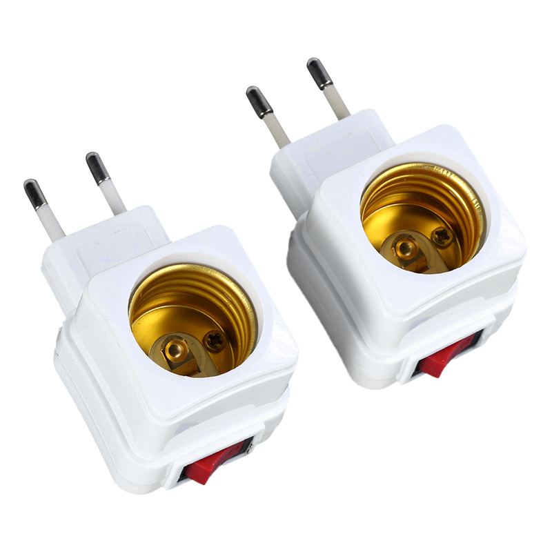 E27 LED Light Lamp Bulbs Socket Base Holder EU Plug Adapter ON/OFF Switch Lighting Accessories