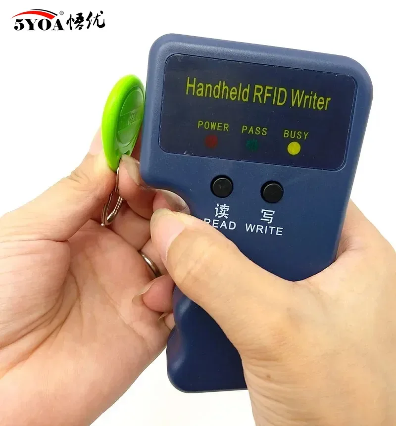 5YOA RFID tarjeta de identificación copiadora repetitiva portátil 125KHz EM4100 5200 programador duplicador T5577 etiquetas de llaveros regrabables