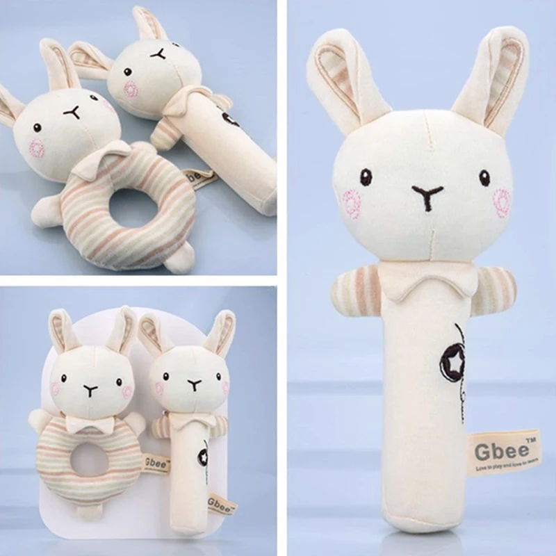 เด็กทารก Rattles การ์ตูนน่ารักตุ๊กตาสัตว์ของเล่นเด็ก Handbells การศึกษา