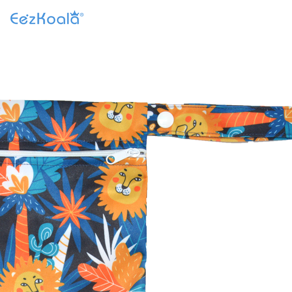 Eezkoala-ジッパー付きベビーおむつバッグ,防水おむつバッグ,ミニウェットおよびドライ,トラベル,アウトドアベビーカー,収納バッグ,18x25cm
