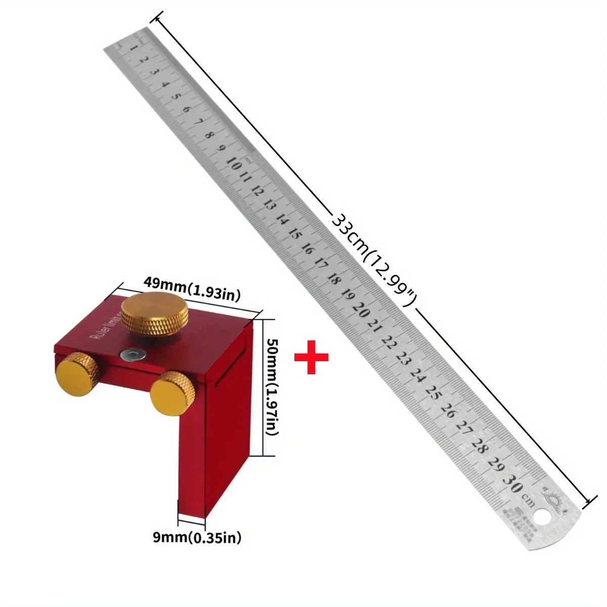ไม้บรรทัดเหล็ก Scribing ตําแหน่งบล็อก-อลูมิเนียมมุม Scriber Line Marking Gauge,DIY ช่างไม้ Scriber วัด Locator