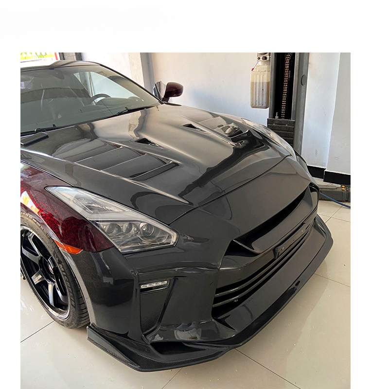 Bumper depan rahasia top serat karbon penuh untuk NISSAN GTR R35 bodykit 2008-2018