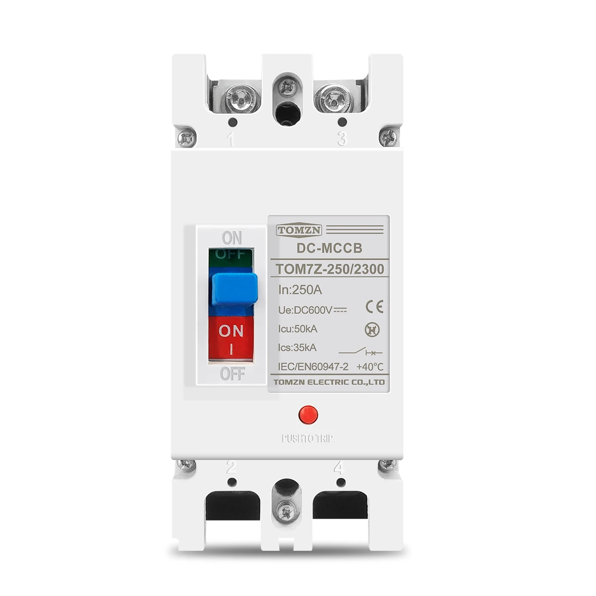TOMZN Solar Molded Case Circuit Breaker MCCB Overload Protection Switch Protector for Solar Photovoltaic PV 1P 2P