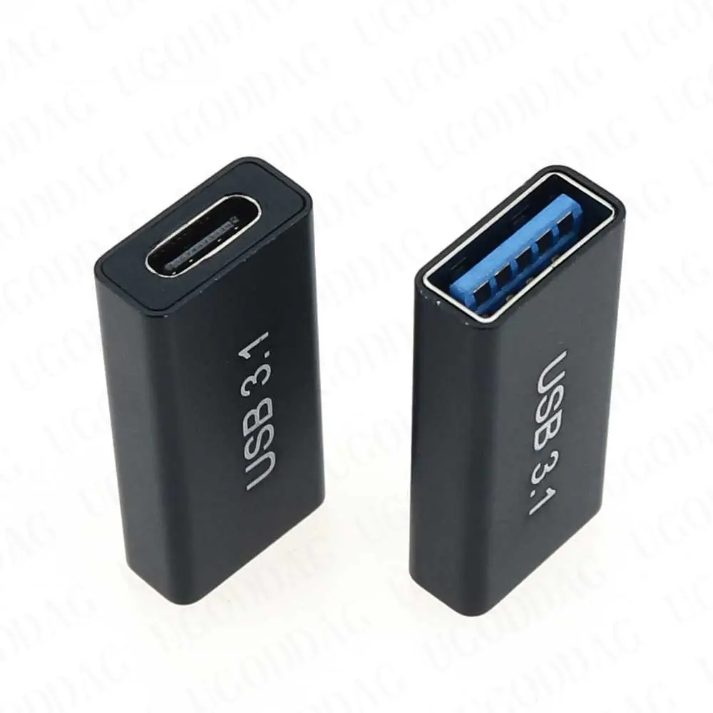 1/2 Uds USB 3,0 acoplador hembra a USB tipo C adaptador hembra Super velocidad USB3.0 tipo C extensor convertidor de conexión
