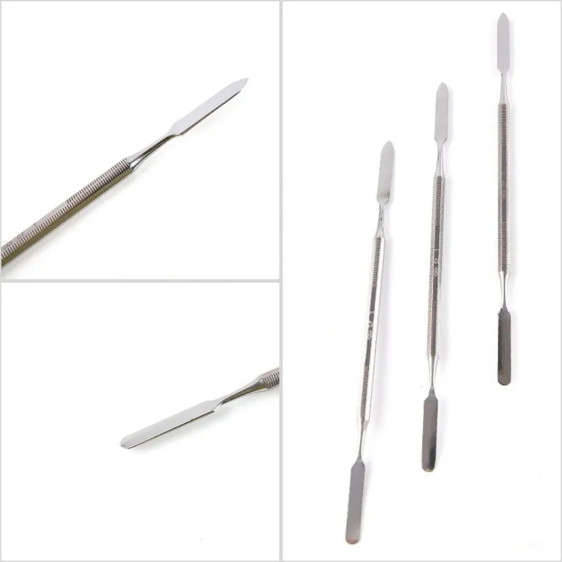 3pcs สแตนเลสสตีลผสมไม้พายเครื่องมือ Spatuler Rod ทันตกรรมเล็บแต่งหน้า Foundation อายแชโดว์ผสมสีเครื่องมือ