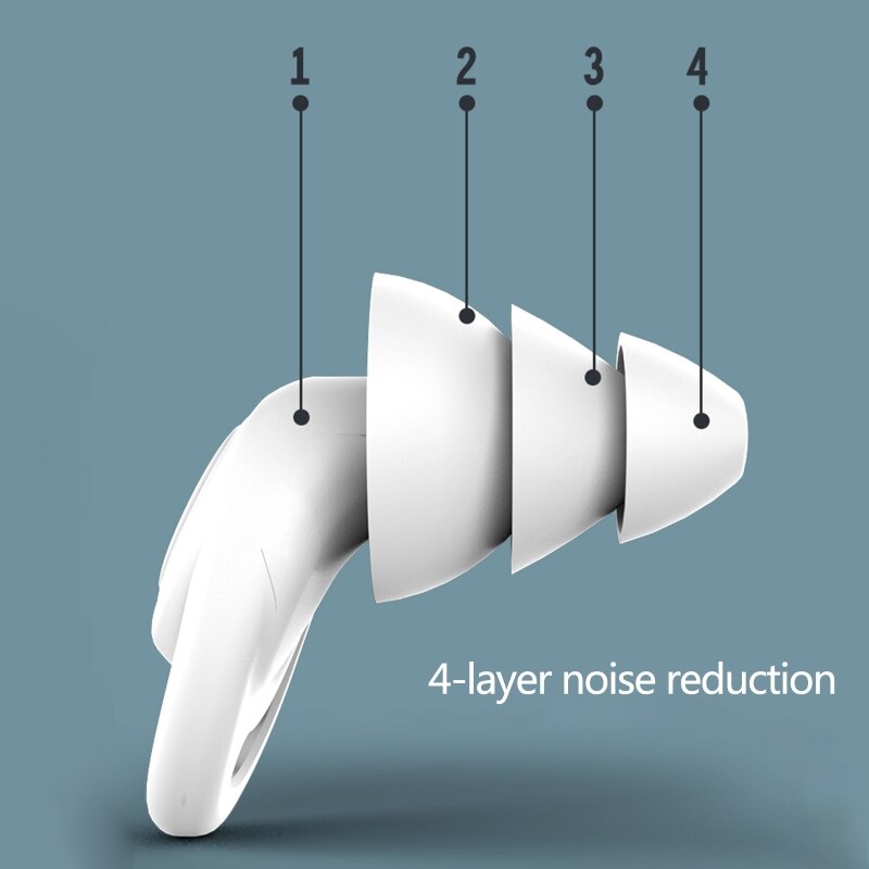 Tappi per le orecchie in silicone antirumore OEM Isolamento acustico Tappi per le orecchie con riduzione del rumore Russare Dispositivo per dormire silenzioso