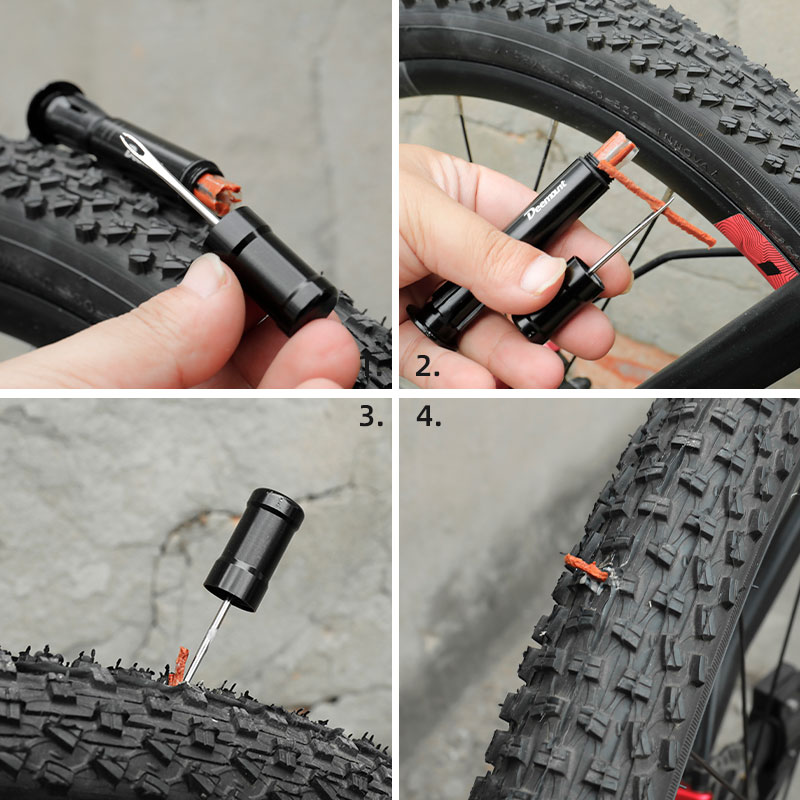 Deemount Ban Đầu Xe Đạp Không Săm Lốp Xe Công Cụ Sửa Chữa Lốp Khoan Đâm Thủng Gấp Cho Keo Sửa Chữa Miễn Phí Tùy Chọn Cao Su Sọc
