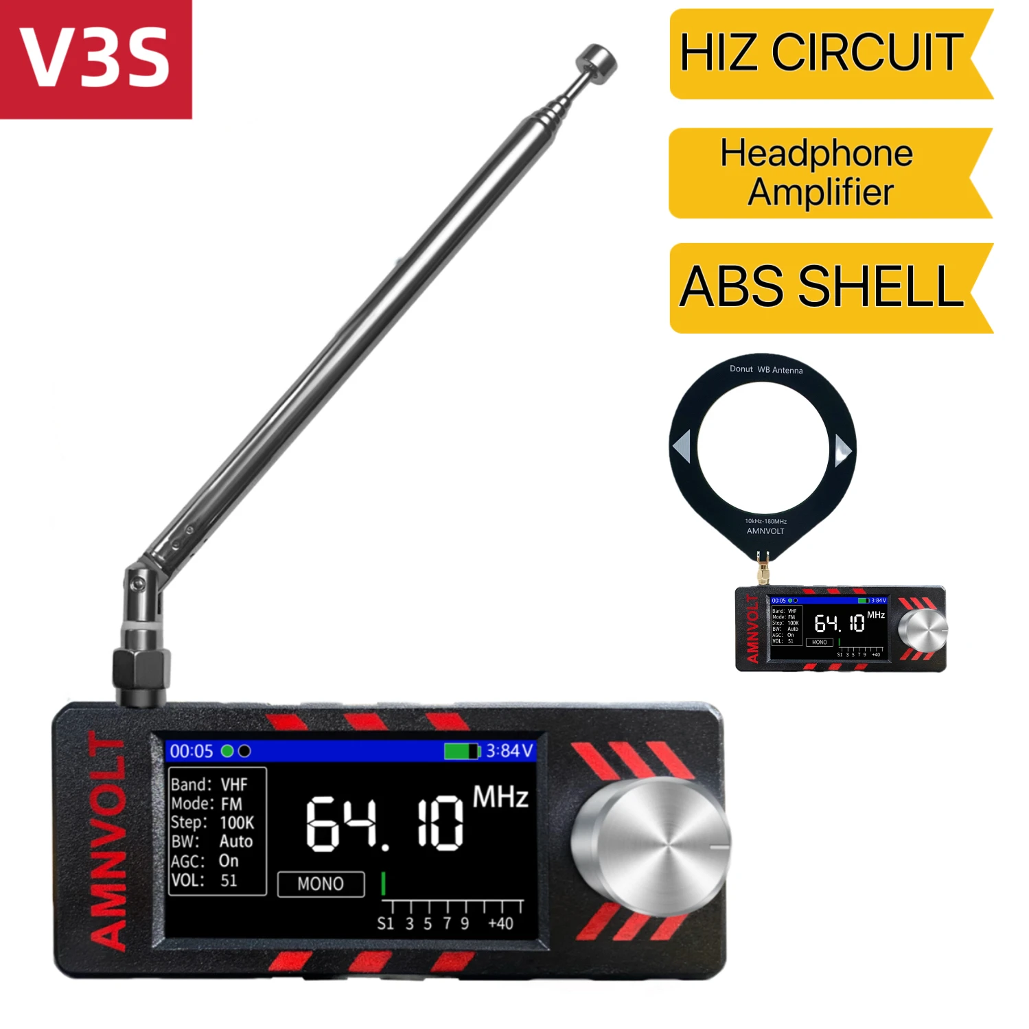AMNVOLT ATS MINI SI4732 Radio DSP de banda completa, receptor de bolsillo FM AM MW SW SSB, con amplificador de auriculares Hi-Z