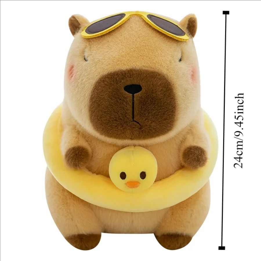 Gelbe Ente Schwimmring Capybara Plüschtier Niedliche Simulation Beachwear Capibara Kawaii Stofftier Geburtstag Reisegeschenke