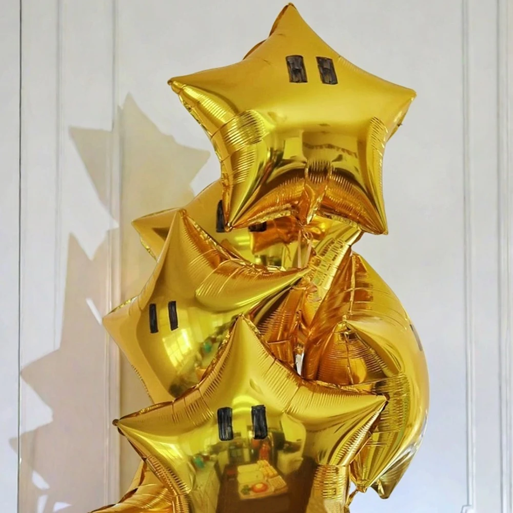20pcs ลูกโป่งรูปดาว Golden Five Pointed Star บอลลูนเหมาะสําหรับงานปาร์ตี้,ตกแต่งงานแต่งงาน, และฉลองวันเกิดธันวาคม