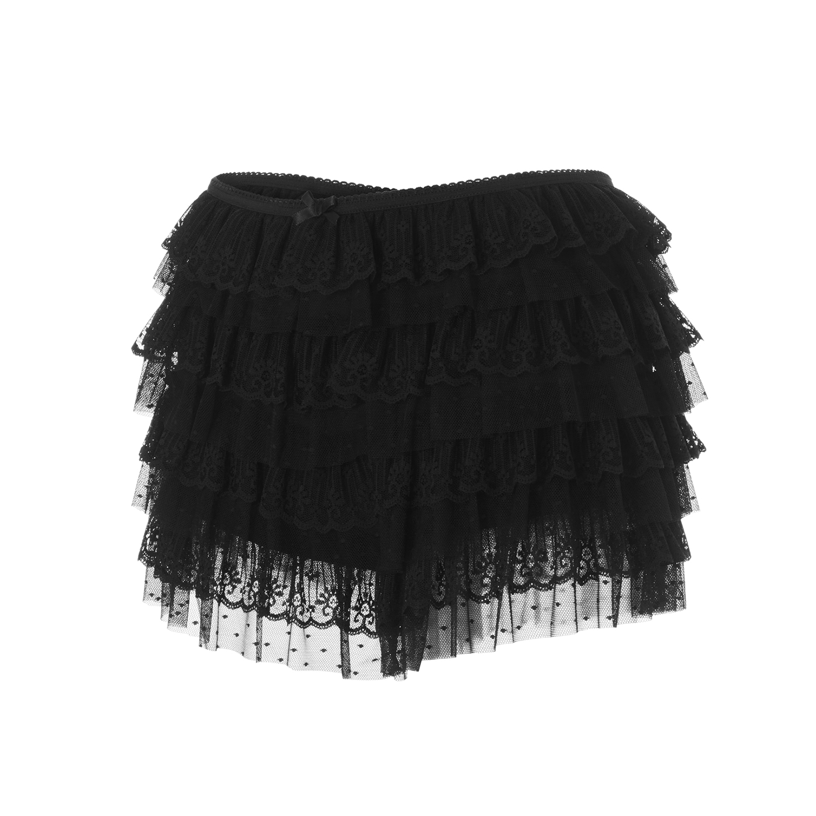 Maemukilabe süßeste Mesh Layers Booty Shorts Coquette Tiered Rüschen Spitze Bloomers Frauen Kawaii Rüschen Hosen Y2k Fee Kleidung