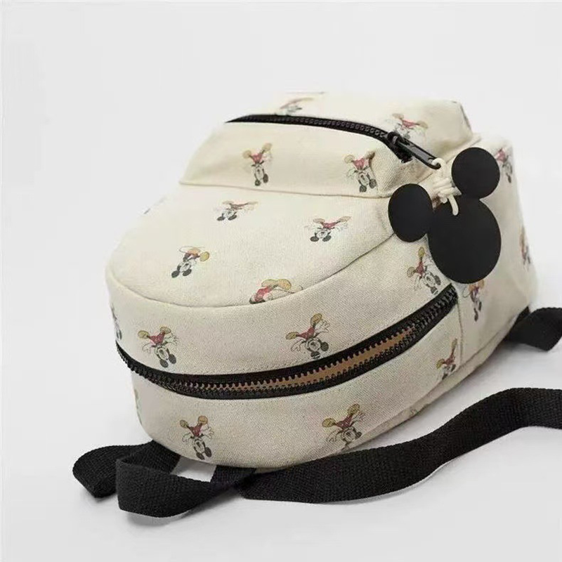 Mickey impressão disney nova mochila infantil mini bonito moda lona mochila pequena para presentes das crianças com pingente