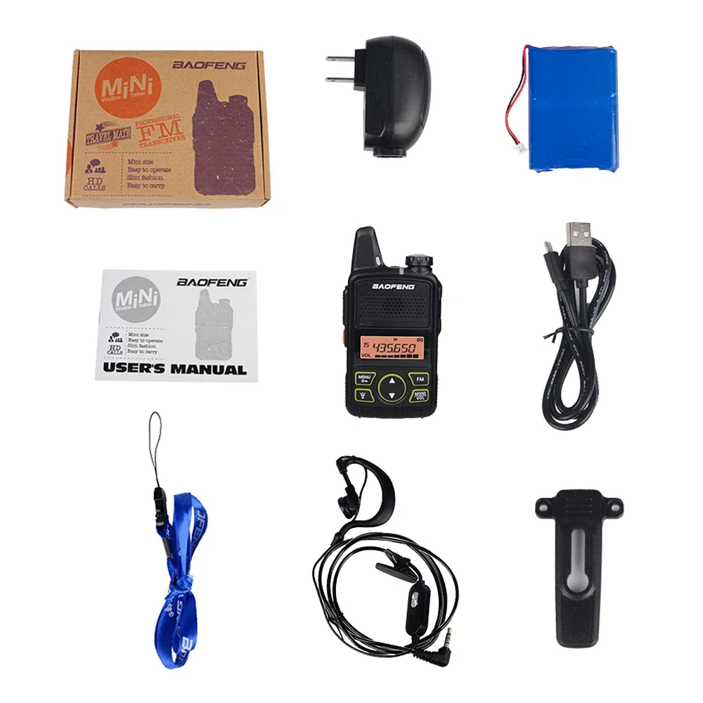 Baofeng BF-T1 Mini Walkie Talkie UHF แบบใช้มือถือวิทยุ Bft1วิทยุแบบพกพา FM Transceiver เด็ก5Km CB วิทยุ Intercom