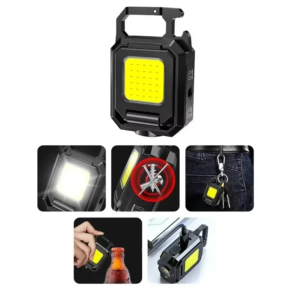 Portachiavi Luce Lampada da tasca da campeggio di emergenza esterna Mini torcia a LED Campeggio Escursionismo Luce Apribottiglie di birra piccolo ornamento