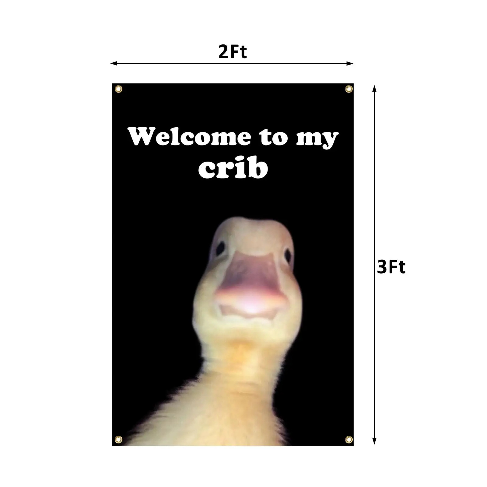 My Crib Flag へようこそ 2x3 フィート 面白いフラグ タペストリー 寮の部屋 ホーム カレッジ装飾用の光沢のある真鍮のグロメット 4 個付き