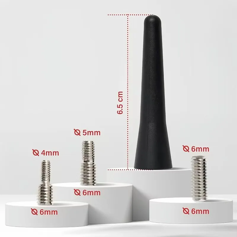 Forte montagem no telhado de rádio fm am dab preto 6.5cm comprimento auto universal com parafusos antena do carro mini acessórios curtos do veículo