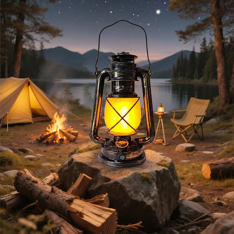 USB wiederaufladbare Retro LED Camping Licht hängen Zelt Licht tragbare Pferd Laterne Outdoor Kerosin 3 Beleuchtung Modi Beleuchtung