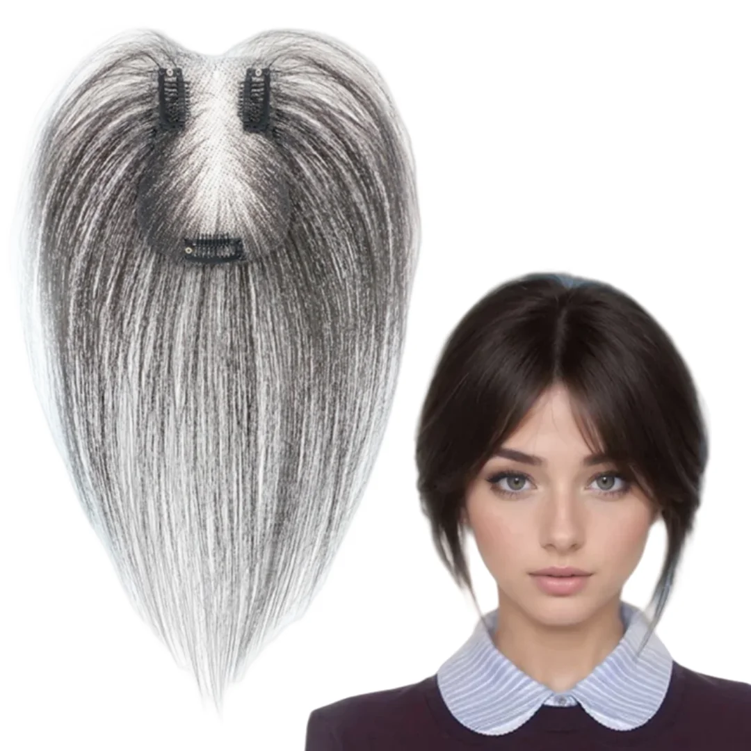 Toppers de cabelo de renda invisível ultrafino 7x11cm clip-in 3d franja fofa peruca natural para mulheres desbaste perda de cabelo