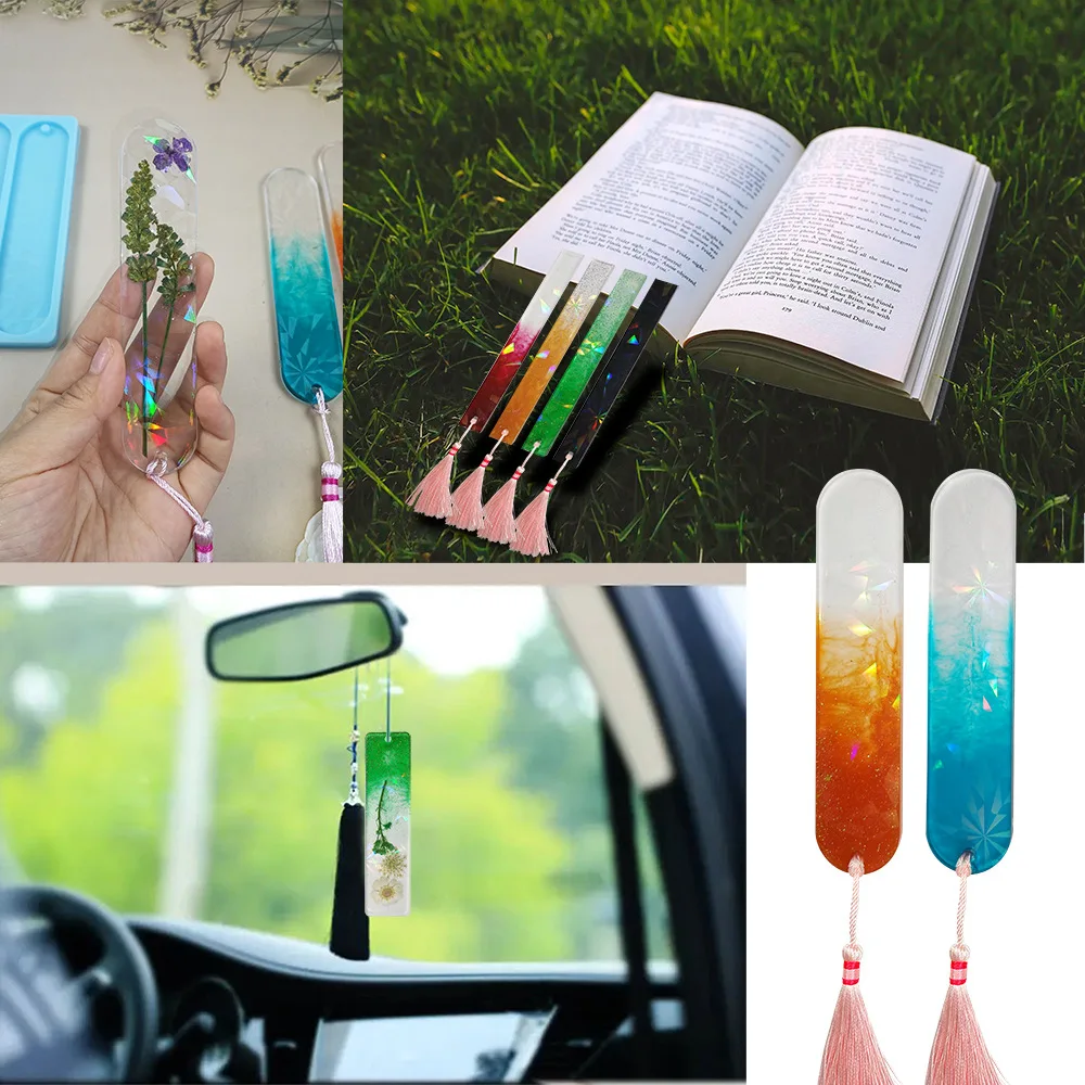 Neue Laser Lesezeichen Silikon Form Multi Form Epoxy Harz Form Holographische Licht Für DIY Decor Handwerk Schmuck Machen Werkzeuge