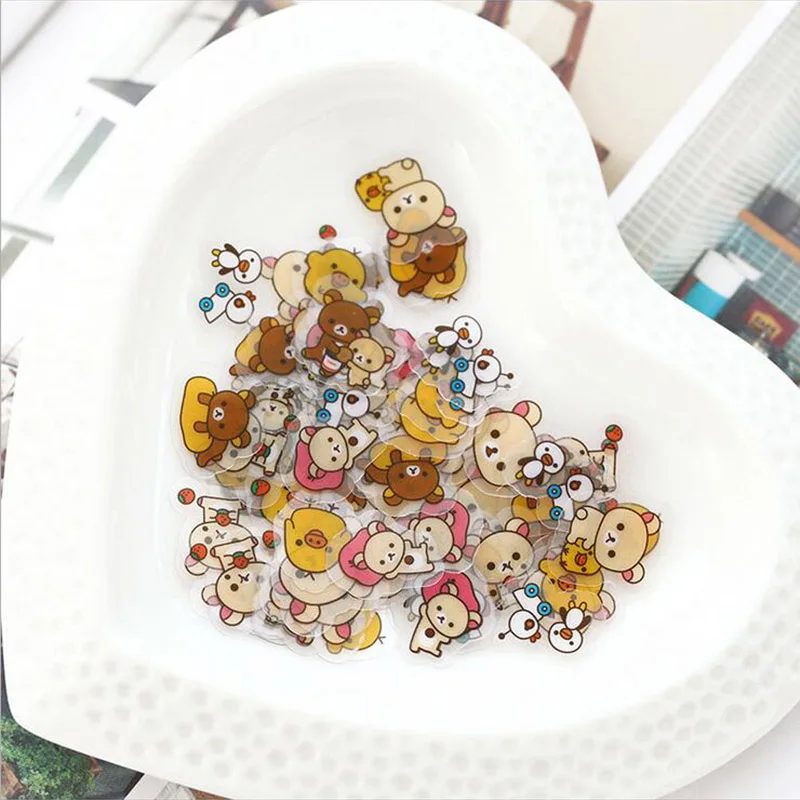 80 ピース/ロットかわいいリラックマミニ紙ステッカーバッグ Diy 日記プランナー装飾ステッカーアルバムスクラップブッキングかわいい文房具