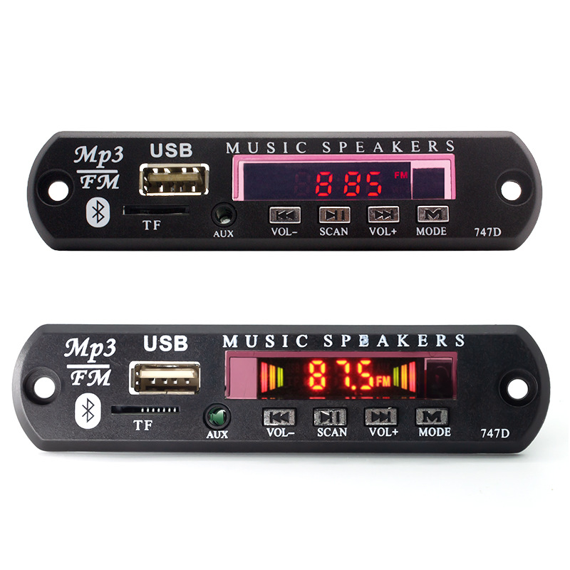 เครื่องเล่น MP3เครื่องขยายสัญญาณ5.0แอมป์ Bluet00th หน้าจอ12V * 50W โมดูลบันทึกวิทยุ TF โมดูลบันทึกข้อมูลสีบอร์ดเครื่องถอดรหัสสำหรับเครื่องเสียงรถยนต์สปีกเกอรอล DIY