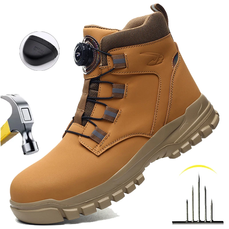 Stivali di sicurezza con punta in acciaio Stivali da lavoro impermeabili da uomo Scarpe antinfortunistiche anti-sfondamento Scarpe indistruttibili Botas Para Hombre