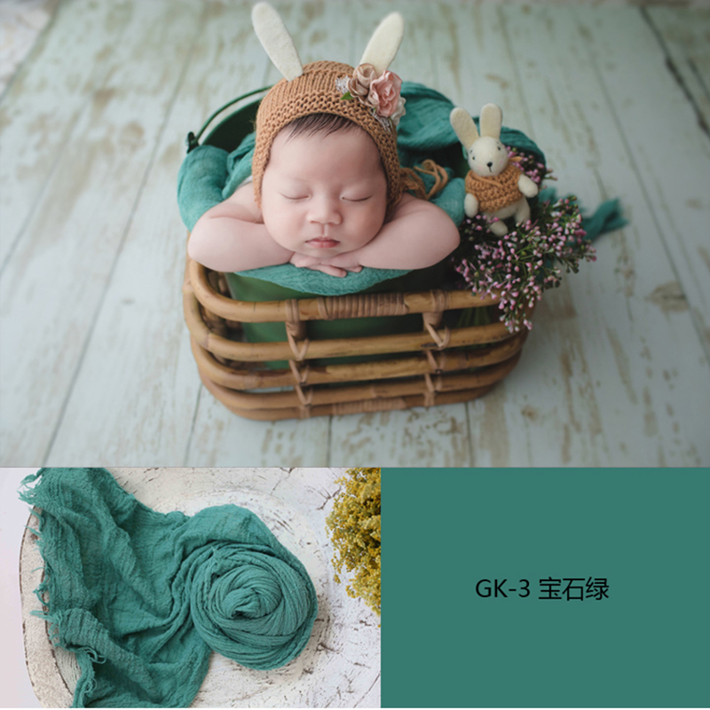 สีสัน Seersucker Wrap ทารกแรกเกิดผ้าฝ้ายผ้าห่มเด็ก Swaddle นุ่มการถ่ายภาพทารก Props สตูดิโอตะกร้า Photo Props