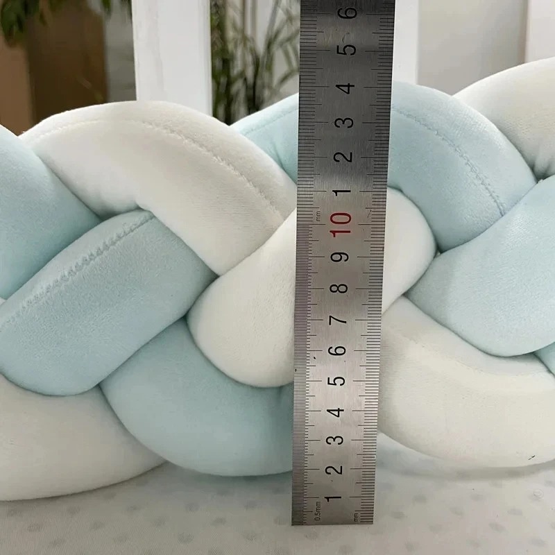 1-3M Paraurti per lettino Treccia annodata a mano Tessitura Peluche Protezione per culla Cuscino per nodo infantile Arredamento per la cameretta dei bambini