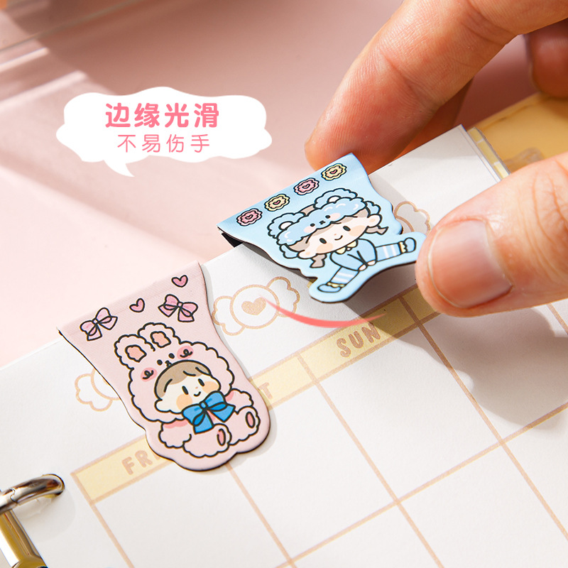 10ชิ้น/แพ็คที่คั่นหนังสือแม่เหล็กรูปสัตว์การ์ตูนน่ารักสำหรับเด็กผู้หญิงที่คั่นหนังสือแบบสร้างสรรค์เครื่องเขียนหน้าธงอุปกรณ์สำนักงานโรงเรียนของขวัญ